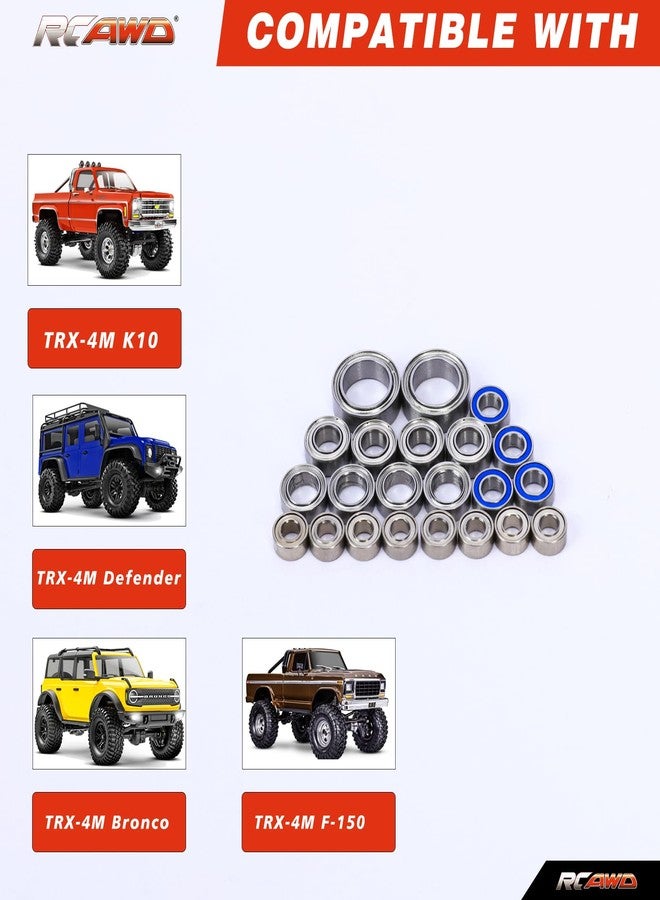 RCAWD for TRAXXAS TRX4M Ball Bearing Kit Upgrades, 22pcs Steel RC Bearing for Defender & for Bronco, 1/18 Parts #9745X #97054-1#97074-1 - Image 2